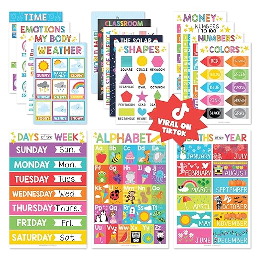 Educational Posters for Classroom ( Set Of 16 )