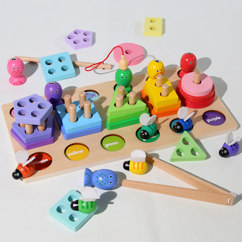 3‑in‑1 wooden educational toy