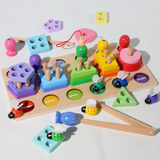 3‑in‑1 wooden educational toy