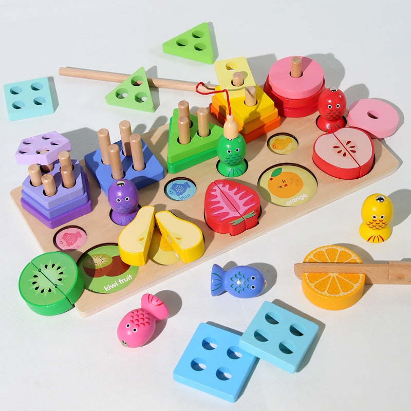 3‑in‑1 wooden educational toy